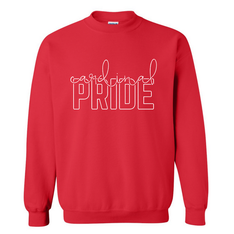 Adult Heavy Blend Crewneck Sweatshirt - Cardinal Pride Logo